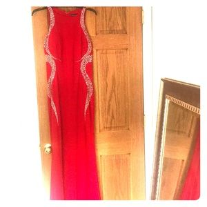 Long Red Prom/Formal Dress/Gown